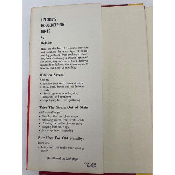 Vintage Heloises Housekeeping Hints By Heloise Book Tips Cleaning Hacks - Picture 3 of 4